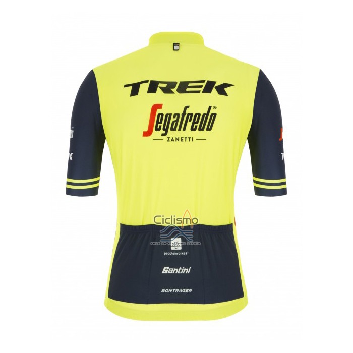Trek Segafrojoo Ropa Ciclismo Culotte Corto 2021 Mangas Cortas AMarillo Profundo Azul